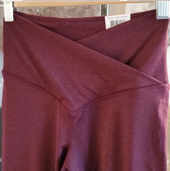 NWT Jenni Full Length Leggings Cross Band Front Plum Wine Women S - Picture 3 of 11